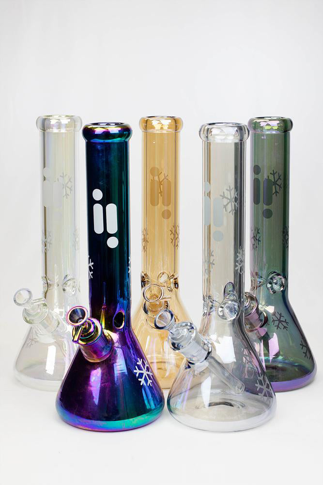 14" Infyniti Snowflake 7 mm metallic glass bong ( GP1589 )