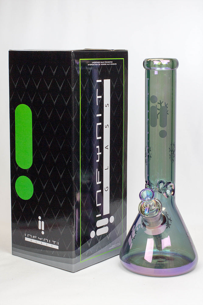 14" Infyniti Snowflake 7 mm metallic glass bong ( GP1589 )